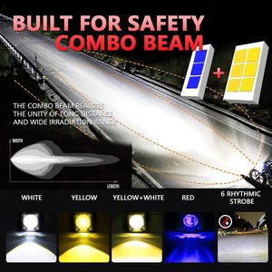 Factory Auxiliary LED <b>Spotlight</b> Motorcycle Dual Color 3000lm <b>Mini</b> Driving Fog Lights for Motorcycle Motorcycle Headlight - Product Image 4