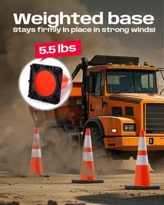 กรวยจราจร BATTIFE ขนาด 28 นิ้ว, กรวยนิรภัยสีส้มทำจาก PVC สำหรับการควบคุมการจราจร, กิจกรรมก่อสร้าง, ทางรถวิ่ง, และลานจอดรถ - Product Image 3