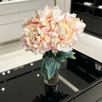 Buket Bunga Peony Sutra Buatan 5 Tangkai, Wangi Lembut, Realistis, Buatan Tangan, Bunga Besar untuk Dekorasi Pernikahan dan Rumah, Grosir Pabrik