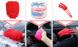 LIJIE 24pcs Spons Busa Poles Pembersih Laris Manis Set Sikat Lap Detailing Mobil Alat Pembersih Esensial untuk Cuci Mobil - Product Image 3