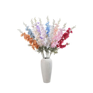 CallaFloral Larkspur Artificial <b>Flower</b> <b>Single</b> Branch Polyester Indoor Wedding Decoration Craft MW62210 - Product Image 5