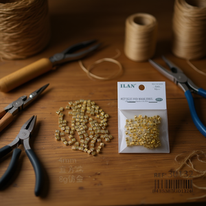 Perline Quadrate ILAN 4mm Placcate Oro per Accessori Artigianali - Product Image 3