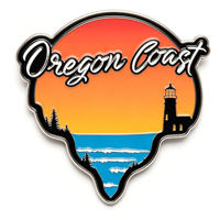 Fabricants de broches en Chine : conception personnalisée gratuite, créez votre propre logo, badges en émail métallique Oregon pour casquettes, chapeaux et sacs