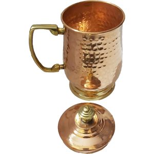 PARIJAT HANDICRAFT Pure Copper Heavy Gauge Mug <b>Ceramic</b> <b>Cups</b> for Moscow Mule Beer Mugs - Product Image 1