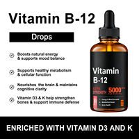 Gouttes liquides de vitamine B12 personnalisées 5000mcg, complément alimentaire extra fort, 60ml