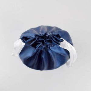<b>Navy</b> Satin Custom Logo Jewelry Pouches Recyclable & Eco-Friendly Drawstring Gift Bag Silk <b>Ribbon</b> for Shoes Promotion Wholesale - Product Image 3
