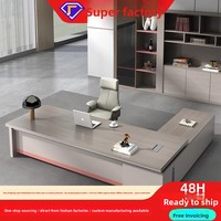 Combinaison table et chaise de bureau en PVC au design minimaliste moderne avec quincaillerie de haute qualité pour usage commercial - Ensemble de mobilier de bureau de direction
