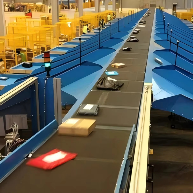 CE Certified Automatic Parcel Sorting Conveyor System for Logistics Centers - 4,500 Pcs/Hour with Barcode Reader