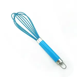 Stainless Steel Handle Silicone Wire Whisk Paint Coating Handle Egg Beater