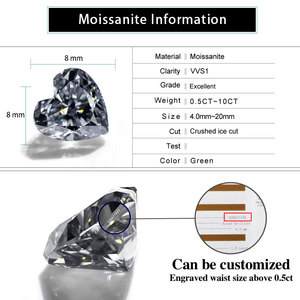 Holycome Wuzhou cuore di ghiaccio frantumato sciolto Moissanite D EF Lab diamante sviluppato Moissanite OEM /ODM Moissanite Vs diamante - Product Image 3