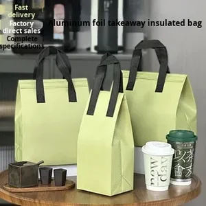 Non-woven Recyclable Insulated Handled Foldable Portable Takeaway Cooler Bag - Product Image 4