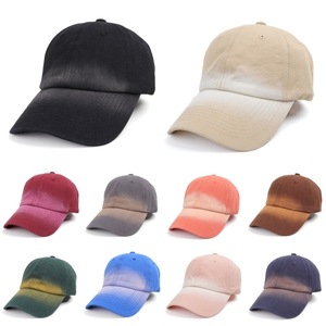 Toptan özel Logo moda kişiselleştirilmiş kapaklar degrade yumuşak üst beyzbol şapkası Unisex yıkanmış pamuk eşleşen renk beyzbol şapkası s - Product Image 1