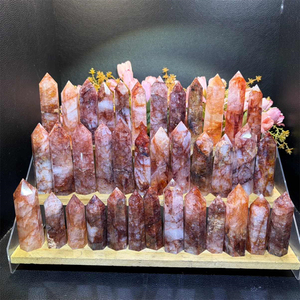 Nuevos Productos: Cristal Natural Energético, Cristal de Sanación Espiritual, Punta de Sanación Roja Dorada para Adorno - Product Image 1