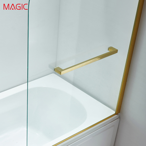 Paroi de douche coulissante en alliage d'aluminium à cadre étroit, style nordique, pour salle de bain domestique, avec fonction de blocage de l'eau - Product Image 3
