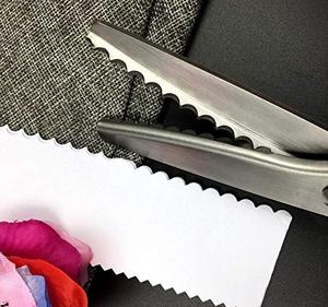 Ciseaux de tailleur DIY en acier inoxydable 2cr13 à dents triangulaires partiellement dentelées avec manche en alliage de zinc pour la coupe de tissus en dentelle - Product Image 3