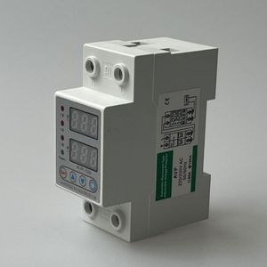 AVP-100A Adjustable Voltage <b>Protector</b> 100A DIN Rail Mount <b>Over</b> Under Voltage Protection Dual Display Automatic Reset - Product Image 1