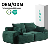 MOQ 100 Fabrik Maßgefertigtes Buntes Loungiges Kord Schlafsofa, Vakuumverpackt, Komprimierter Schaumstoff, Ecksofa für das Wohnzimmer