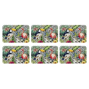 Set di 6 tovagliette in plastica Excelsa Tropical Chic 43,5x29 cm multicolore con design floreale bohémien per uso domestico - Product Image 3