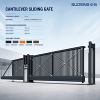 Portail cantilever à charge lourde sans rail inférieur pour centre de distribution logistique, accès large pour véhicules