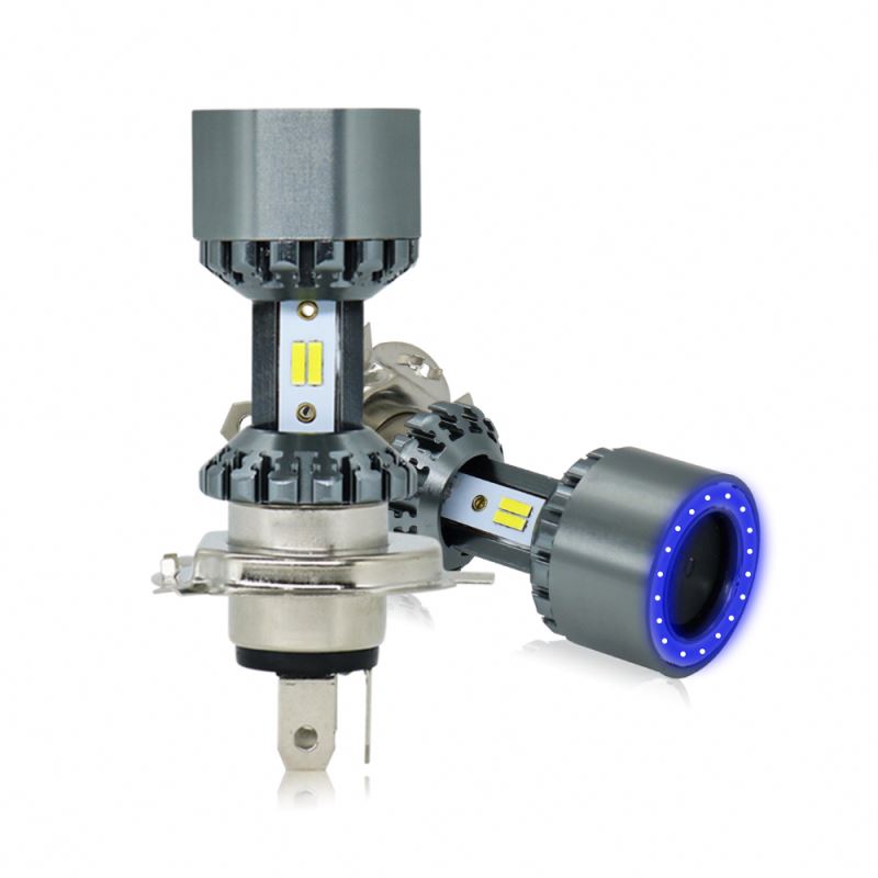 Angel Eye Blue High Bight Auto Projector DRL Driving Light White Car H4 Headlight Lights Bulbs Led H4 Motorcycle