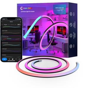 Banqcn nhà gameroom trang trí máy tính điểm ảnh Neon Silicone linh hoạt 24V DIY <span class=keywords><strong>Led</strong></span> dây bàn ánh sáng <span class=keywords><strong>RGB</strong></span> Dải Nhiều màu - Product Image 1