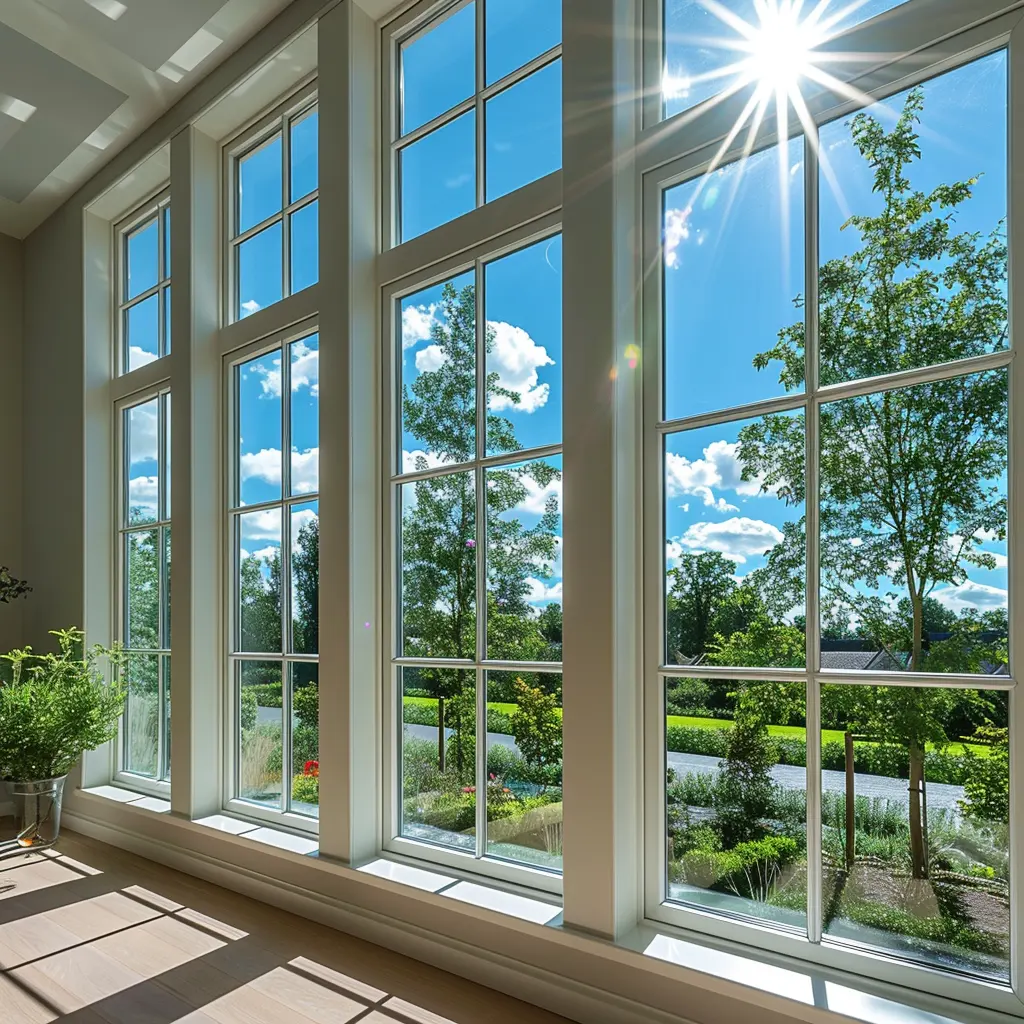 Finestra a battente in alluminio stile europeo in vetro con finestra fissa in vetro da pavimento a soffitto passiva con taglio termico in alluminio