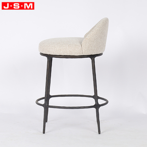 Silla de Bar minimalista personalizable, asiento de cojín blanco martillado de Metal, taburete de Bar para comedor en casa y restaurante - Product Image 3