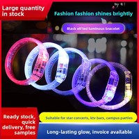 Bracelet lumineux en acrylique, bracelet LED clignotant, logo imprimé personnalisable, parfait pour les concerts en plein air, les fêtes, la course nocturne