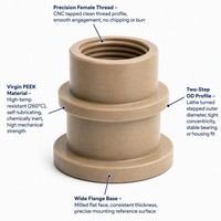 Pièces en plastique PEEK usinées CNC OEM, tournage et fraisage sur mesure, service d'usinage de polymères haute performance, surface en acier inoxydable