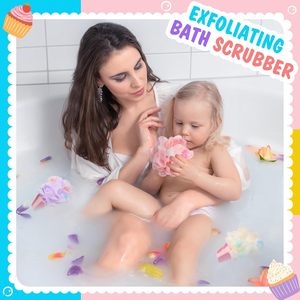 Éponge de bain exfoliante en forme de gâteau pour le corps, éponge de douche Loofah, éponge de bain pour bébé, vente en gros, mini - Product Image 2