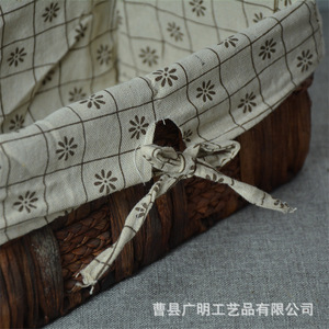 Woven <b>Storage</b> <b>Basket</b> <b>Square</b> Cotton Fabric Organizer Coffee Brown Standing Type Clothing Organizer - Product Image 4