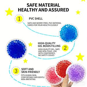 Printed Logo PVC Gel Reusable Round Gel Bead <b>Hot</b> <b>Cold</b> Pack for Pain Relief Microwavable Freezable <b>Cold</b> Compress - Product Image 3