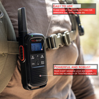 Kit d'accessoires radio de survie TechSide TS-T3+2 PMR446, 16 canaux, portée de 10 km, rechargeable par USB-C, lampe torche LED, plastique, 2 pièces