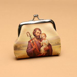 Sacs d'emballage pour bijoux à thème Vierge Marie catholique, mini-sacs colorés pour rangement de chapelets, pochettes à chapelet à fermeture Kiss-Lock, porte-monnaie, vente en gros - Product Image 4