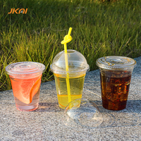 Jkai Gobelets de boisson froide à emporter en plastique PET jetables personnalisés avec logo recyclable et imprimable
