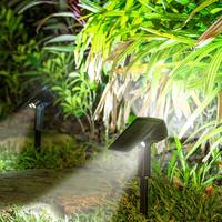 Lampes solaires de chemin réglables étanches à 43 LED 10W, projecteurs avant et arrière, lampes solaires sans fil multicolores pour pelouse