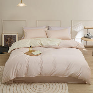 Set di fogli di piumino estivo personalizzati all'ingrosso Duplex di colore solido lavato tra cui quattro cappelli da letto - Product Image 1