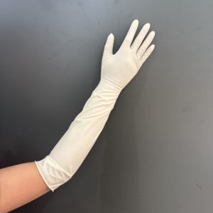 Sarung Tangan Lateks Steril Sekali Pakai Bebas Bubuk untuk Dokter Rumah Sakit, Panjang 43cm, untuk Pemeriksaan Medis, Bedah, dan Ginekologi - Product Image 2