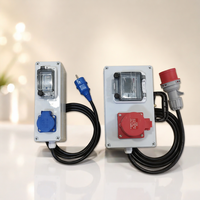 Boîtier de distribution d'alimentation WiFi portable triphasé Fineco 16A/32A IP67 avec compteur MID, prêt à l'emploi, 6 prises, utilisation extérieure