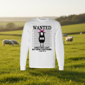 Camiseta de manga larga Christian Lost Sheep Jesus Wanted I Once Was Lost - Product Image 3