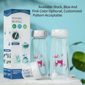 Bouteille d'alimentation pour bébé sans BPA en PP et silicone anti-ballonnements avec motif imprimé, poignée à débit variable pour 0-12 mois - Product Image 6
