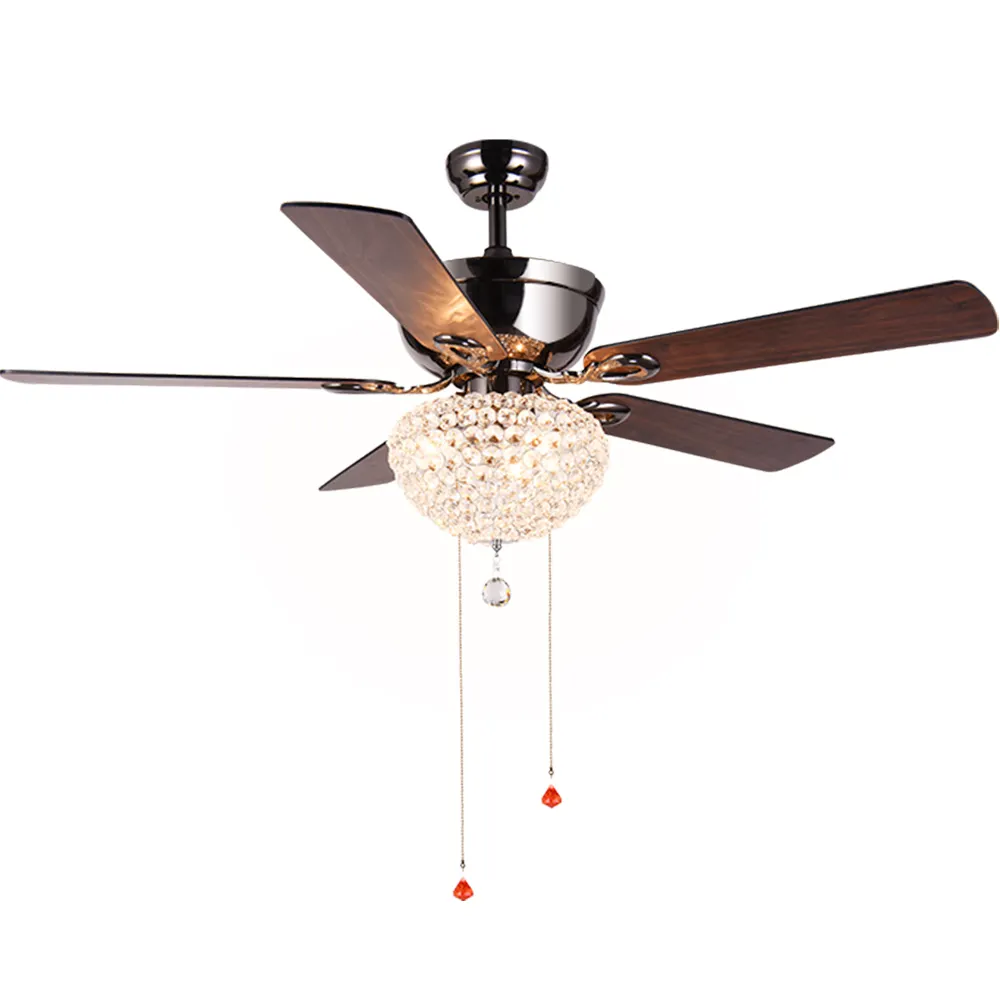High quality 56inch plywood 5 blade ceiling indoor fan remote control AC home decoration ceiling fans with lights chandelier