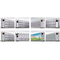 Barrière accordéon manuelle rétractable sans rail, étanche, en aluminium, porte de sécurité