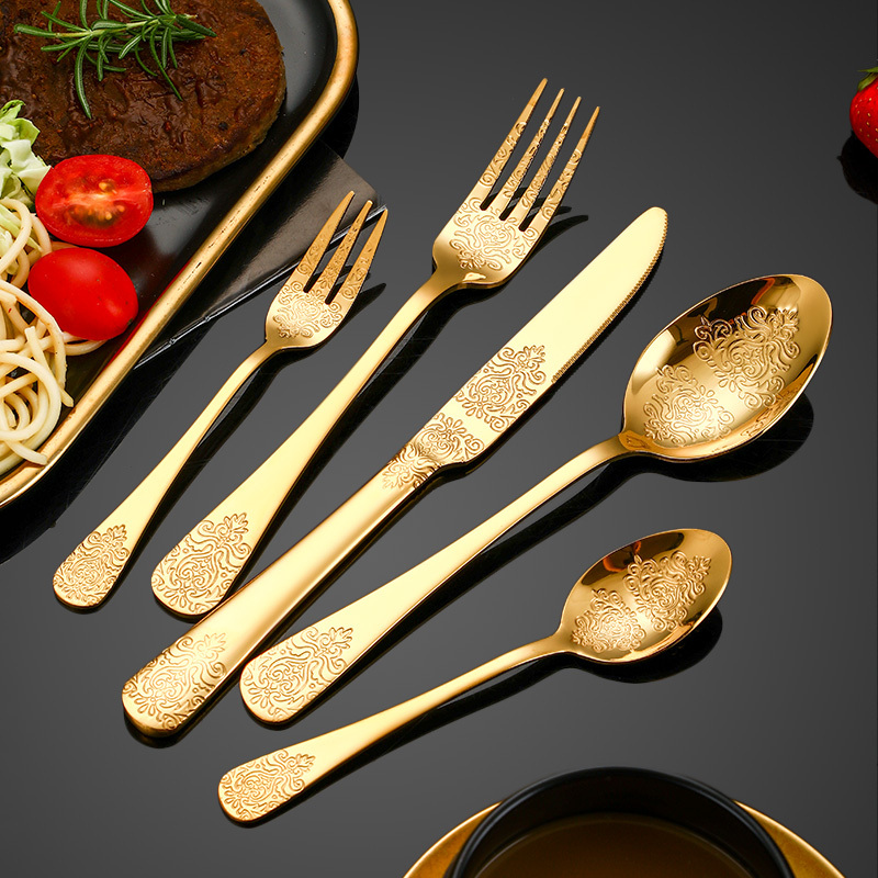 Gold Flatware Stainless Steel Tableware Cutlery