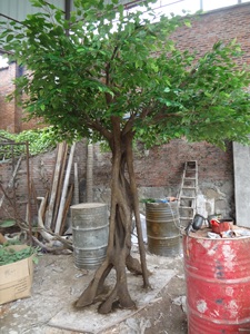 Three tao A17 yapay <span class=keywords><strong>banyan</strong></span> ağacı üç şube kapalı ve açık dekoratif bitkiler