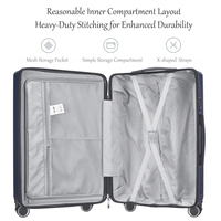 Valise de voyage rigide avec serrure TSA, roulettes silencieuses, bagage léger pour les voyages d'affaires