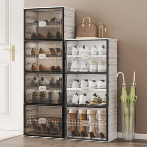 Hộ gia đình kích thước lớn nhiều lớp nhựa tủ giày trong suốt có thể nhìn thấy cửa gấp Giày hộp tổ chức cho giày lưu trữ - Product Image 6