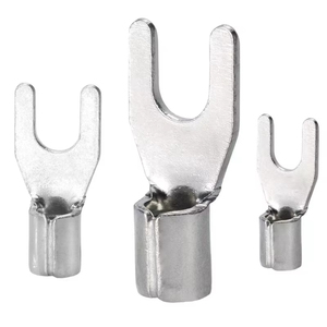 Terminales de crimpado tipo horquilla en U de cobre y latón UT0.5/1/1.5/2.5/4/6/10/16/25/35, conectores eléctricos de cable no aislados - Product Image 2