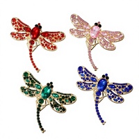 Broche créative de style européen et américain, motif libellule tendance, boutonnière simple et élégante, accessoire féminin en alliage plaqué