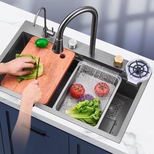 Cachoeira Pia da cozinha Pia de cozinha embutida com torneira e vários acessórios
